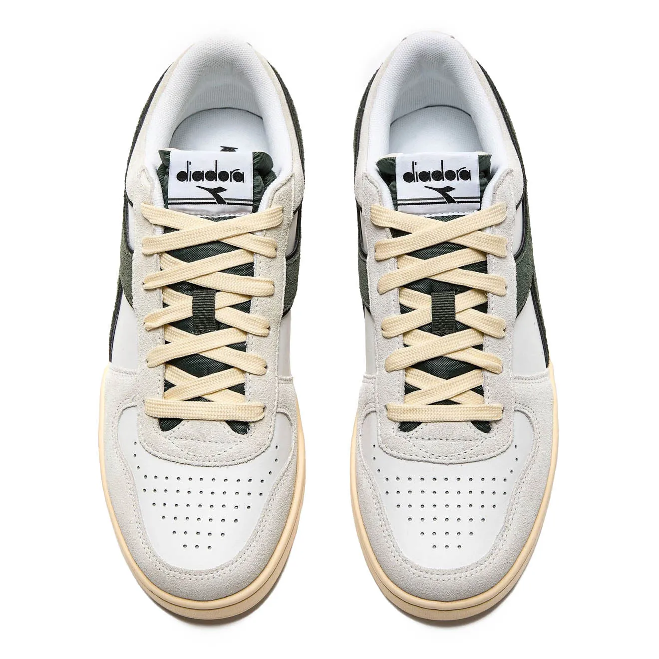 Diadora Magic Basket Low Suede Leather White / Dark Forest