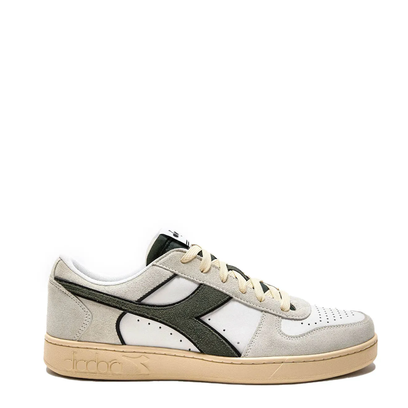 Diadora Magic Basket Low Suede Leather White / Dark Forest