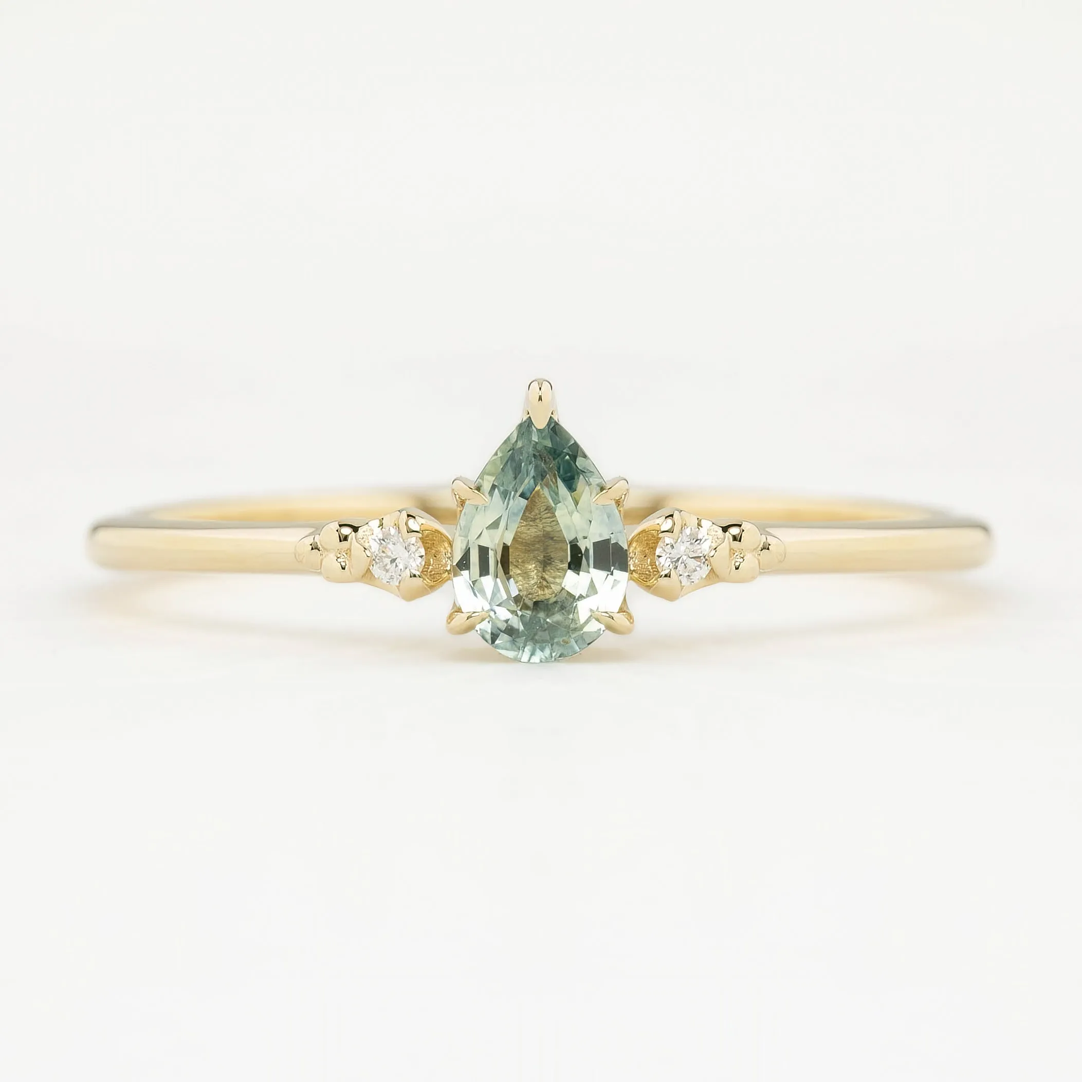 Estel Ring 0.45ct Light Green Blue Montana Sapphire Ring