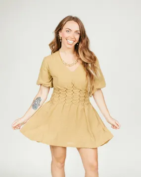 Evelyn Smocked Waist Mini Dress