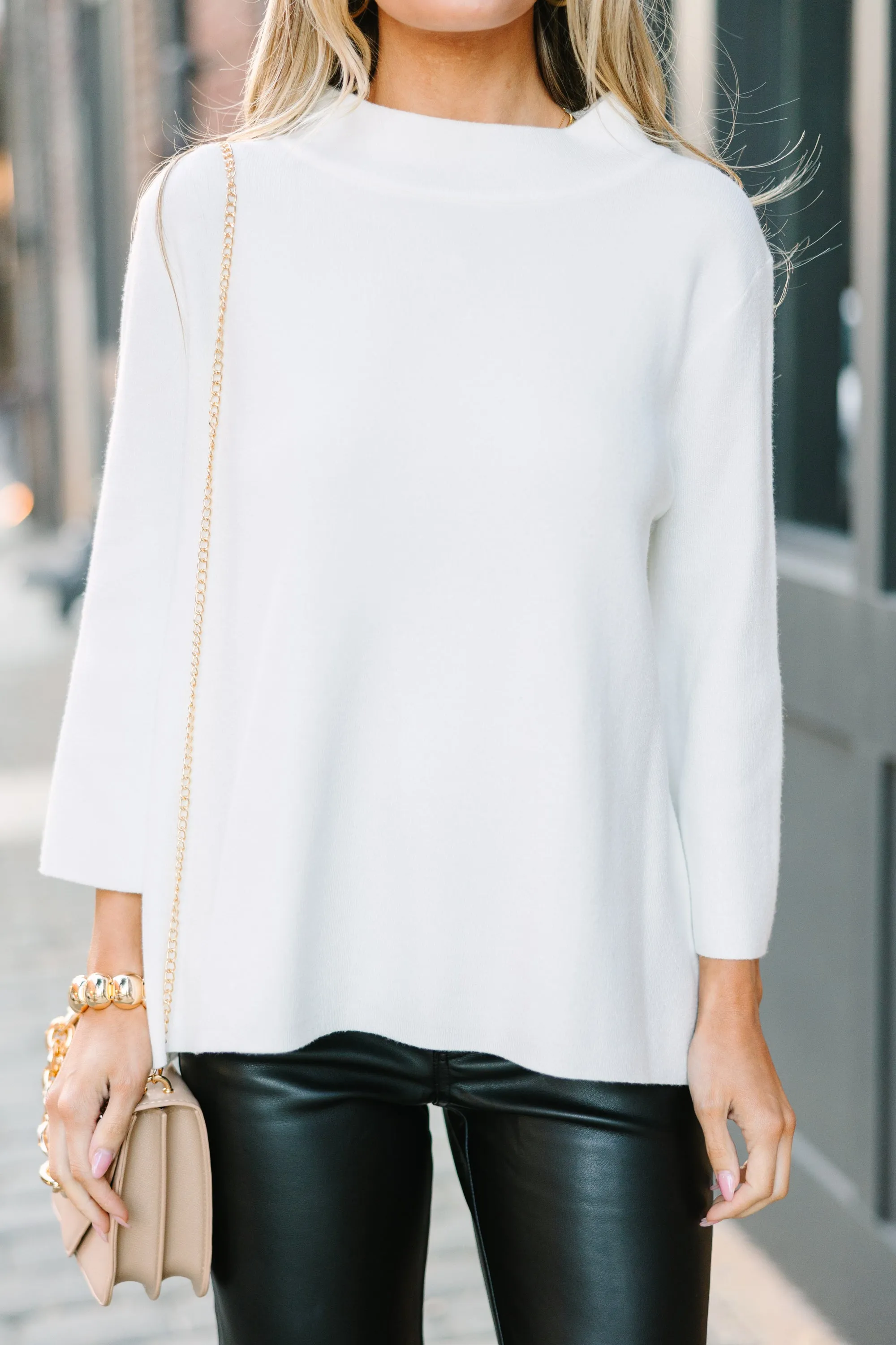 Fate: Feeling Fine Cream Mock Neck Sweater