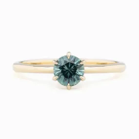 Floryn Ring 5.5mm 0.75ct Light Blue Montana Sapphire, 14K Yellow Gold