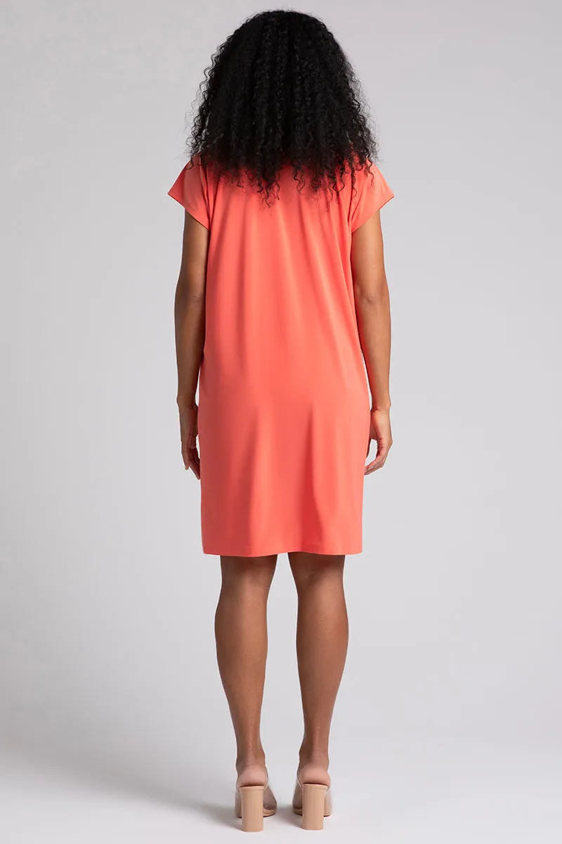 Flutter Dress Drop Shoulder | Coral