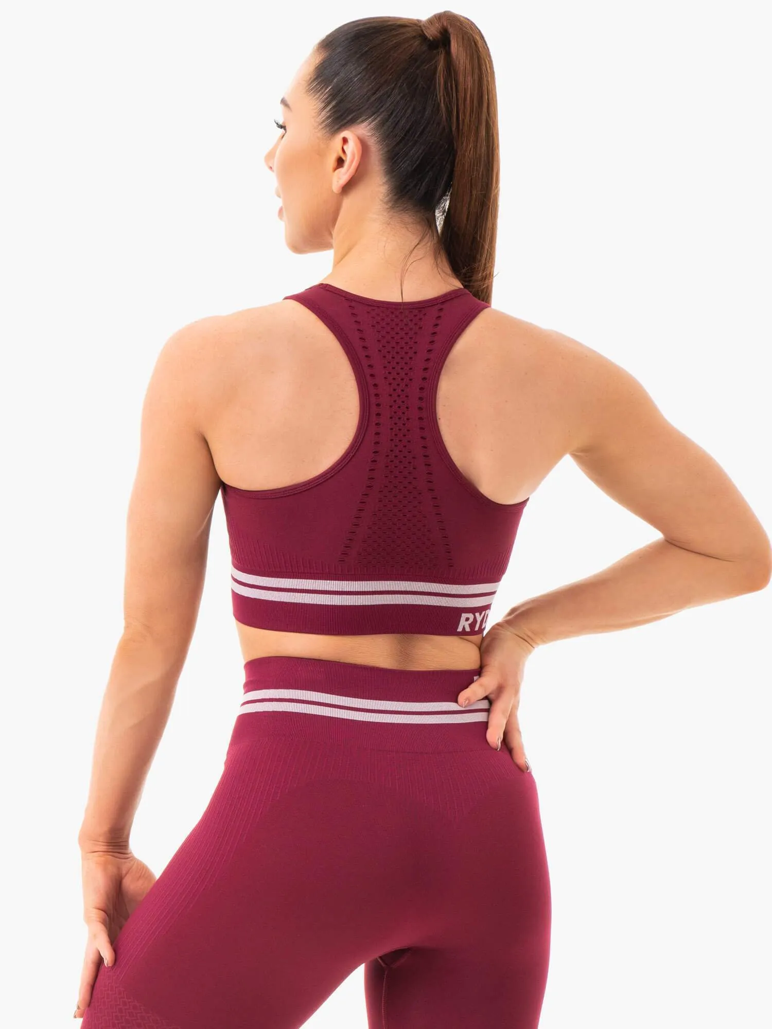 Freestyle Seamless Longline Sports Bra - Burgundy