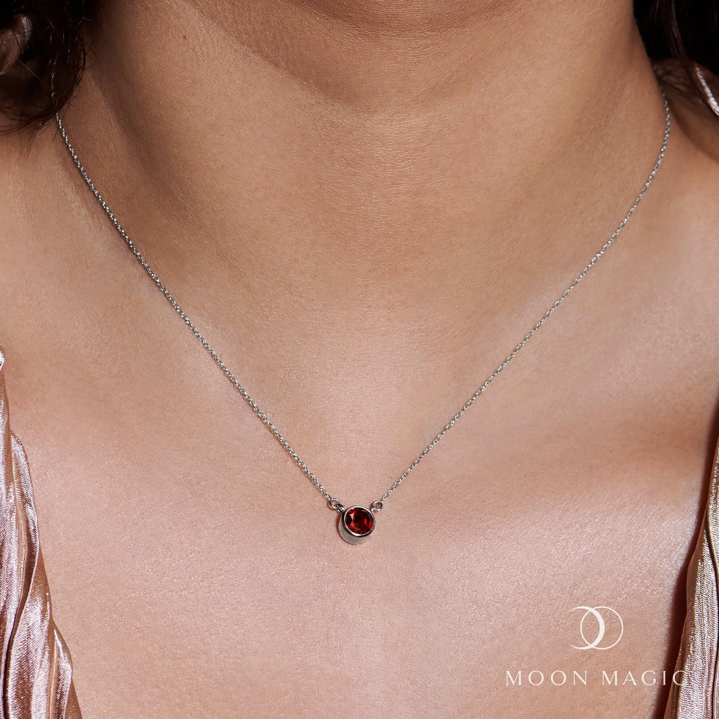 Garnet Necklace - Solitaire