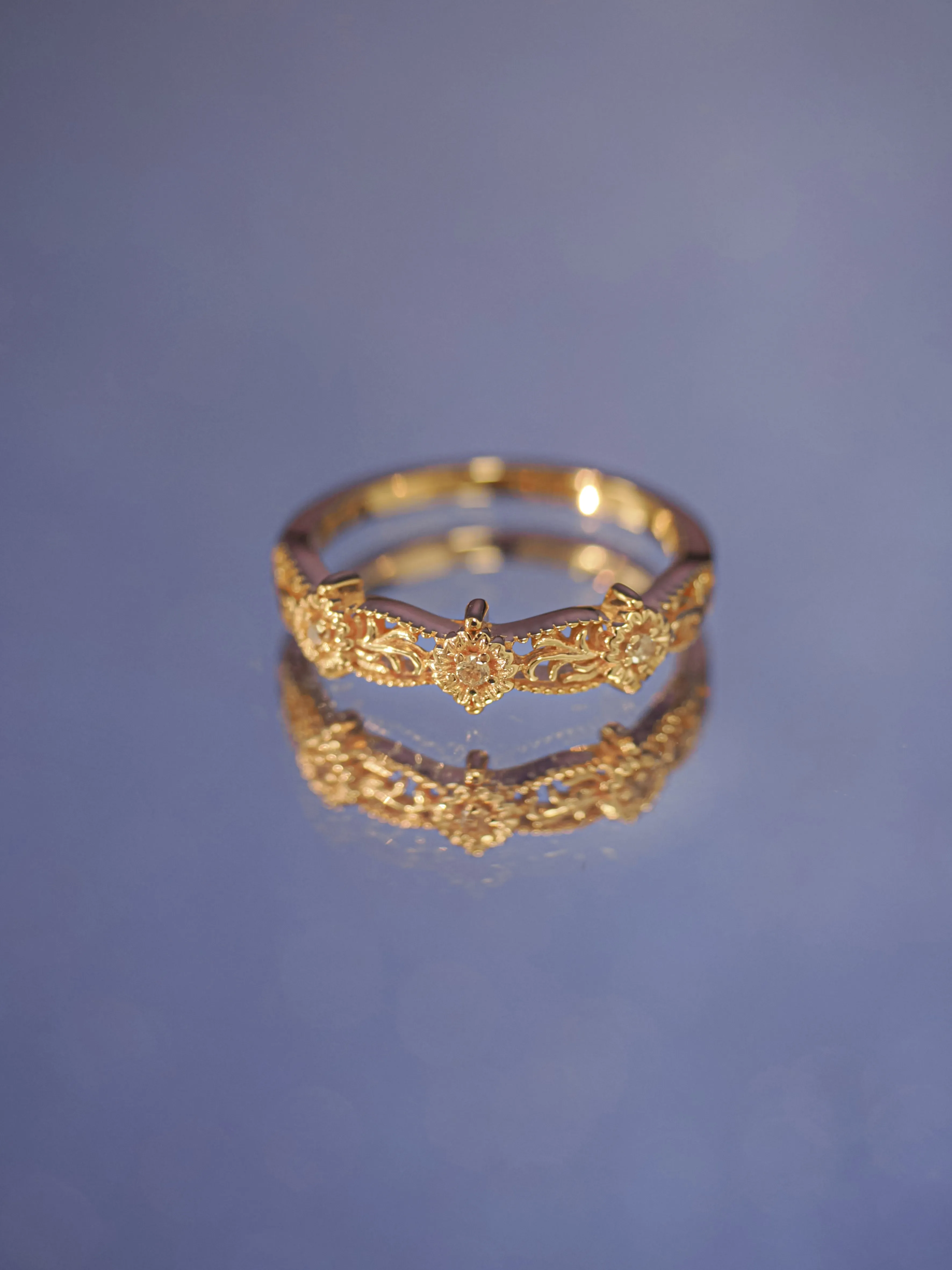 Gold Floral Ring - Aster