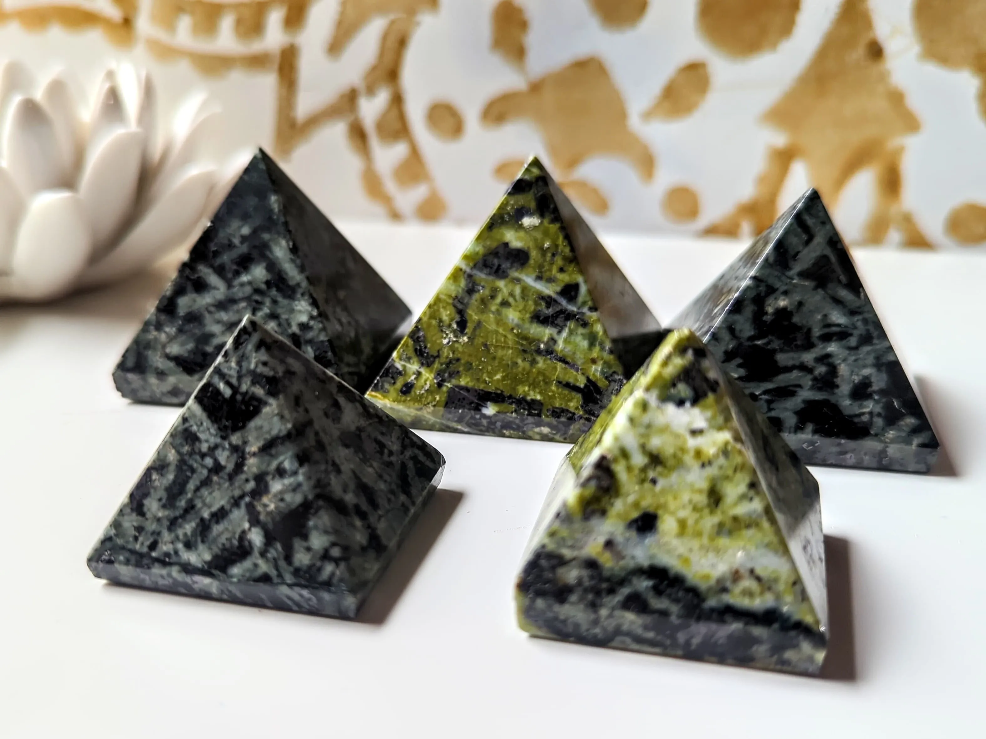 Green Flower Tourmaline Pyramid