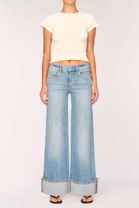 Hepburn Wide Leg Cuffed Jeans