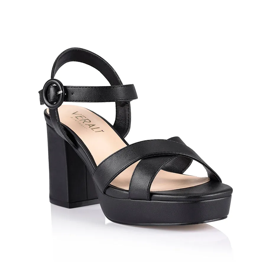 Heppell Platform Heels - Black Smooth