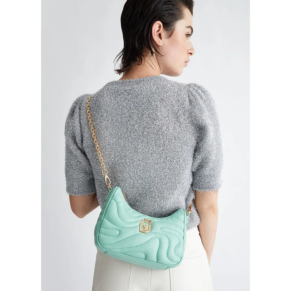 Hobo Bag con Tracolla LIU JO Better Trapuntata color Menta con Charm