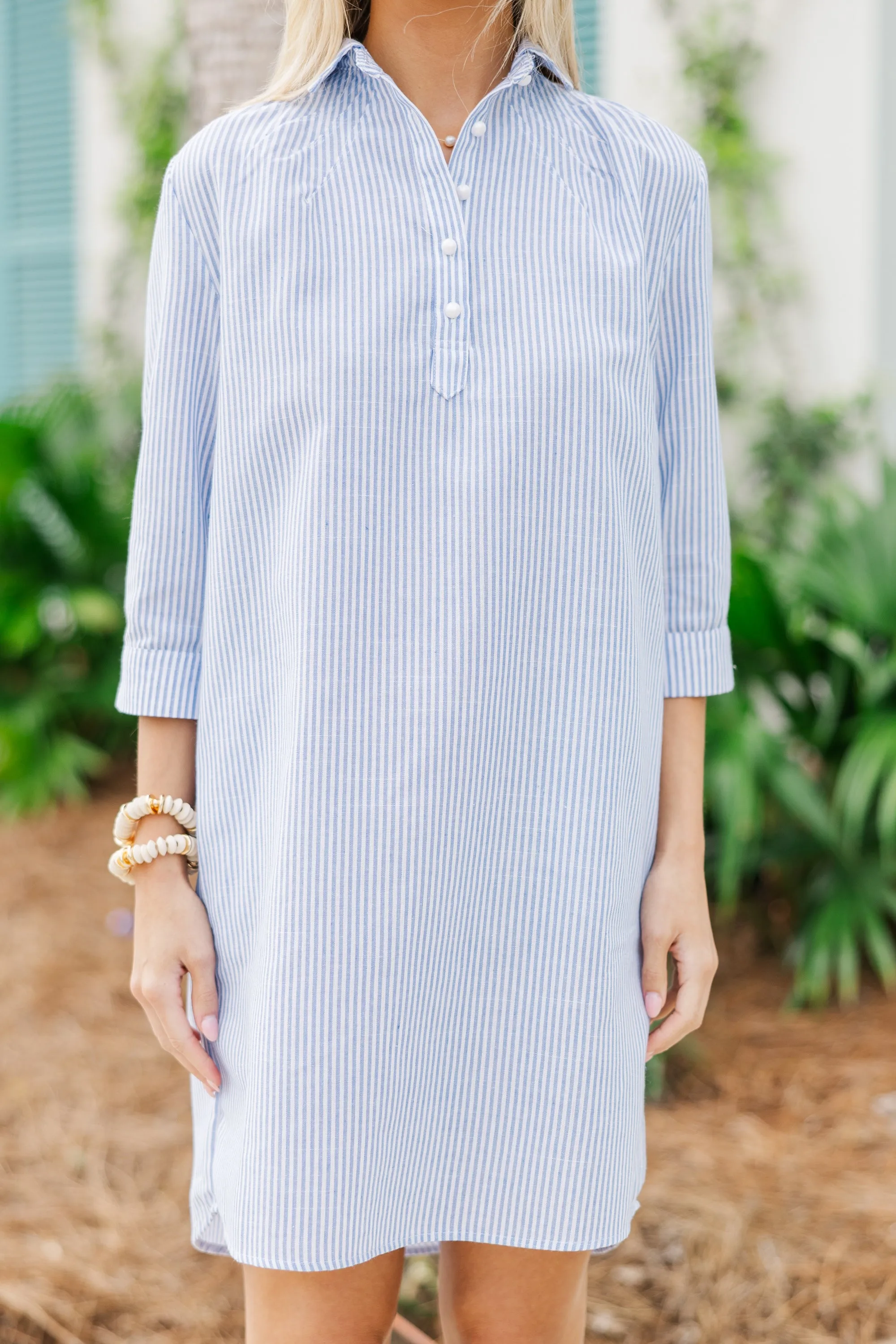 In Plain Sight Blue Striped Dress