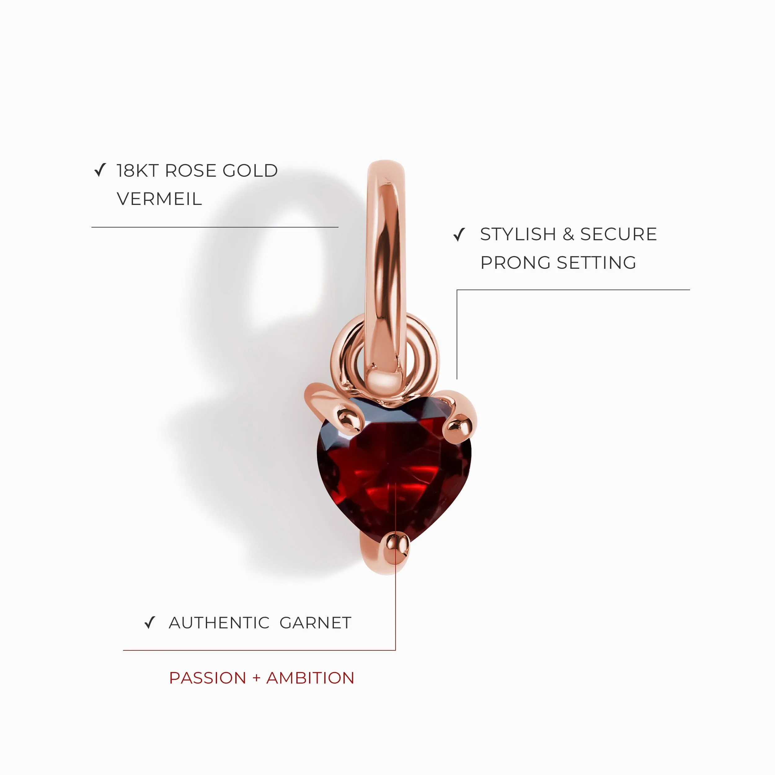 Kids Garnet Pendant - Love