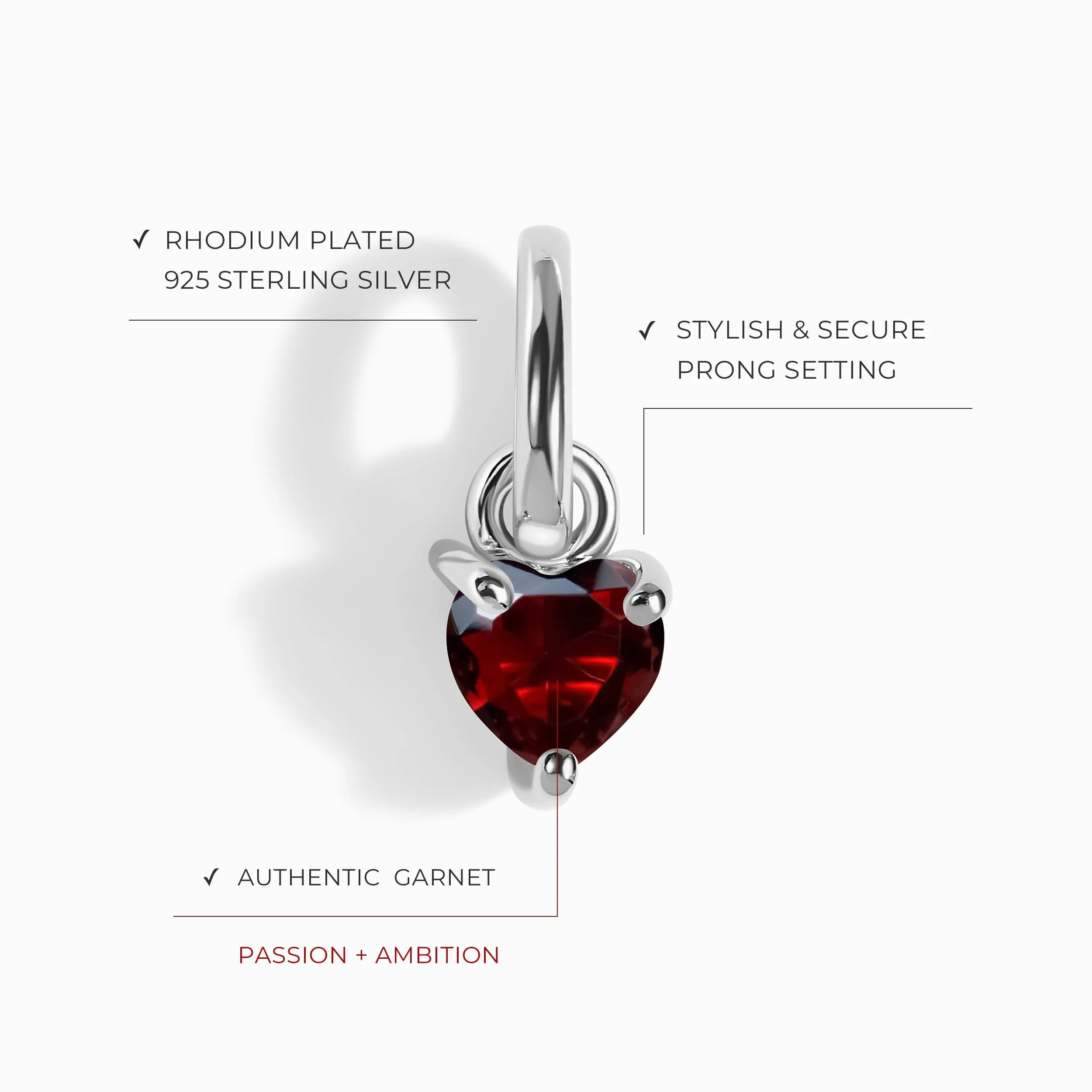 Kids Garnet Pendant - Love