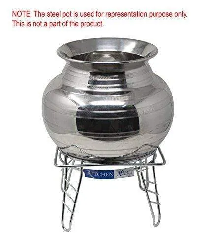 Kitchen Mart Stainless Steel Matka Stand / Plant Pot Stand, Diameter: 20cms