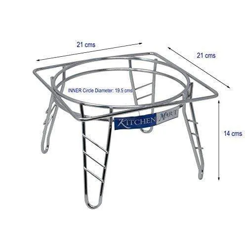 Kitchen Mart Stainless Steel Matka Stand / Plant Pot Stand, Diameter: 20cms