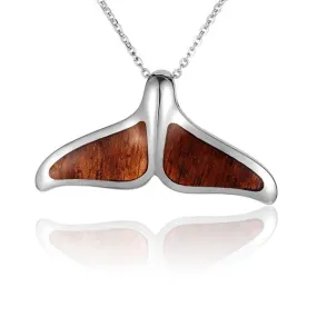 Koa Wood Whale Tail Pendant