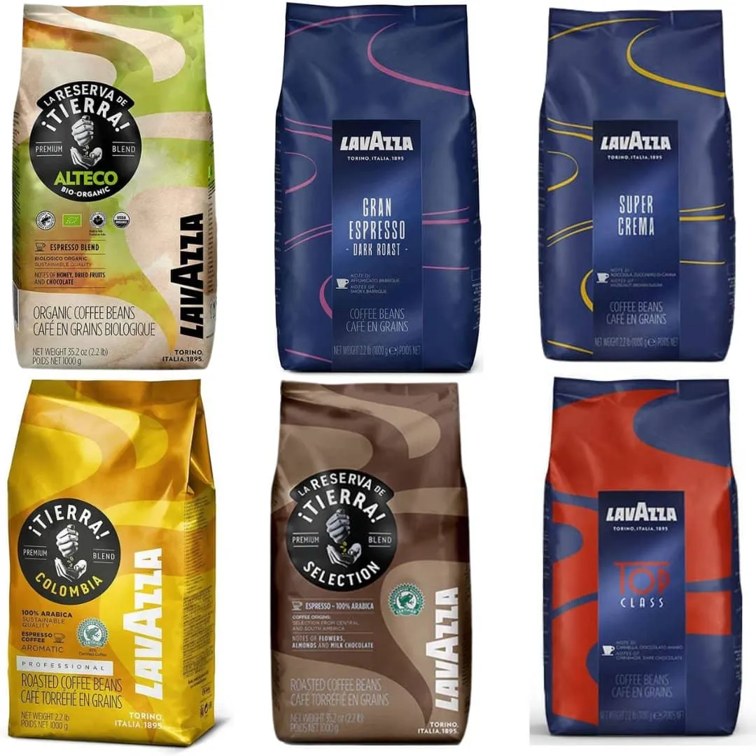 Lavazza Coffee Mixer Case Whole Beans - 1kg (6 Assorted Bags)