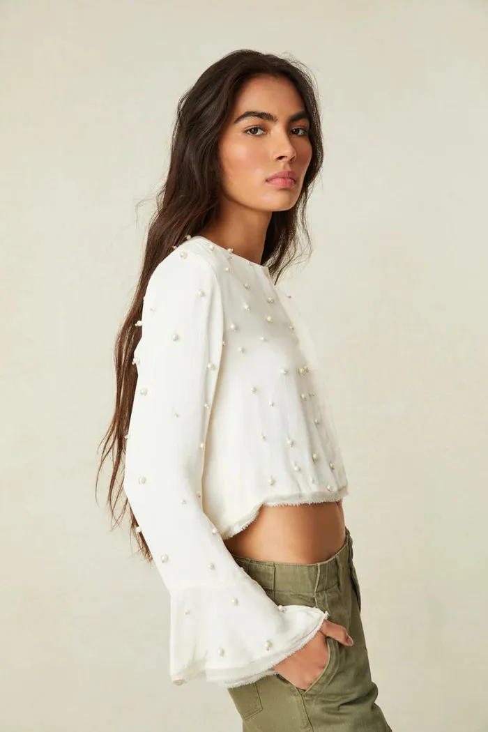 Loveshackfancy - Lyndon Cropped Top - Antique White