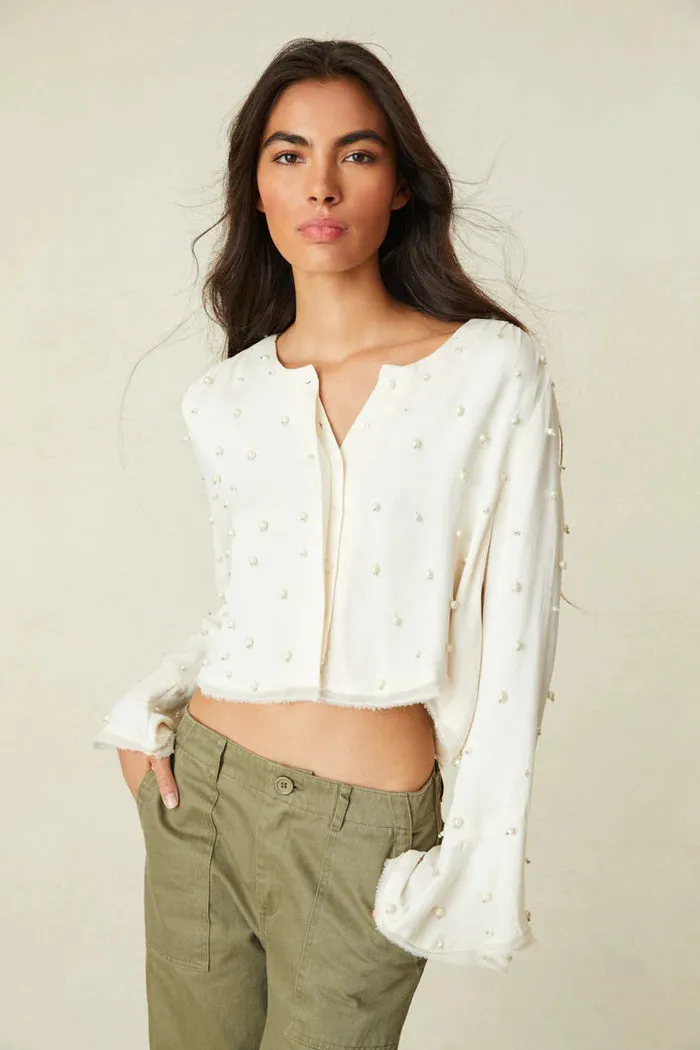 Loveshackfancy - Lyndon Cropped Top - Antique White