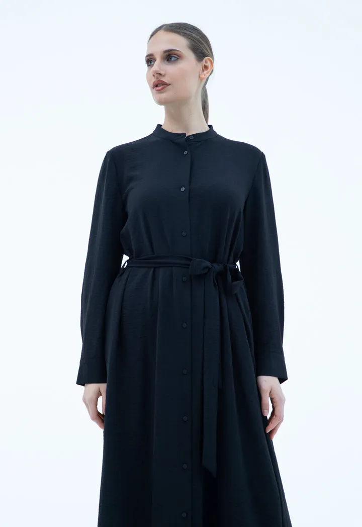 Maxi Shirt Dress With Self-Fabric Belt