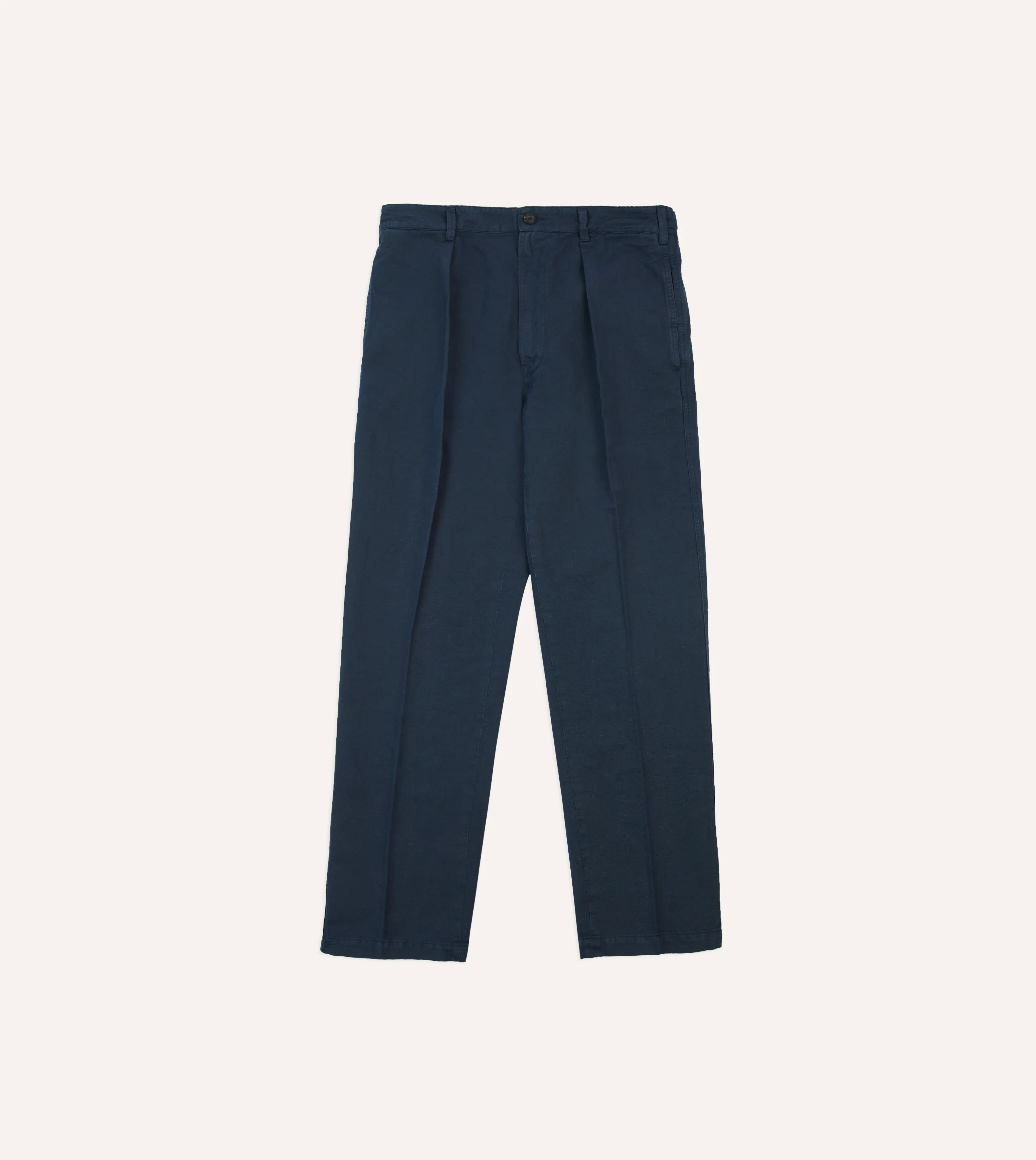 Navy Cotton Linen Games Trousers