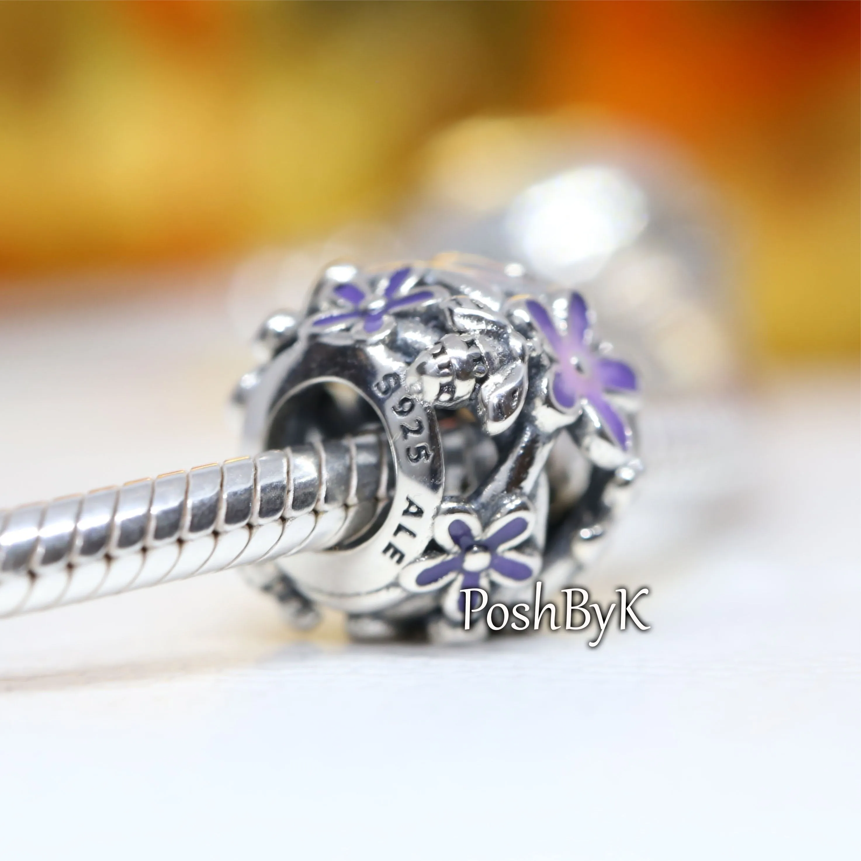 Openwork Purple Daisy Charm 798772C02