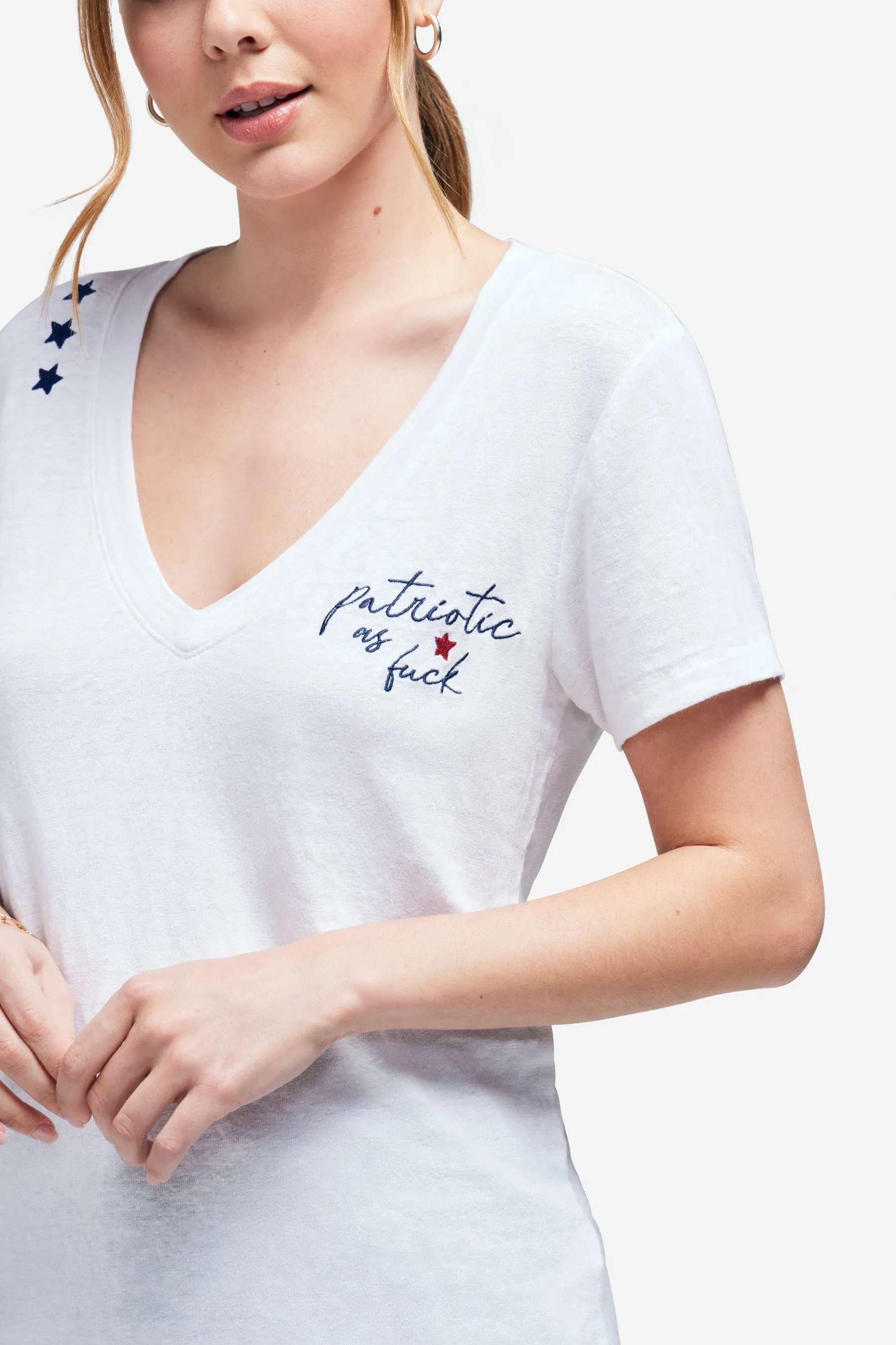 Patriotic Peyton Tee | Clean White