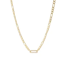 Pave Link Figaro Necklace