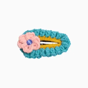 Pink Flower Crochet Hairpin