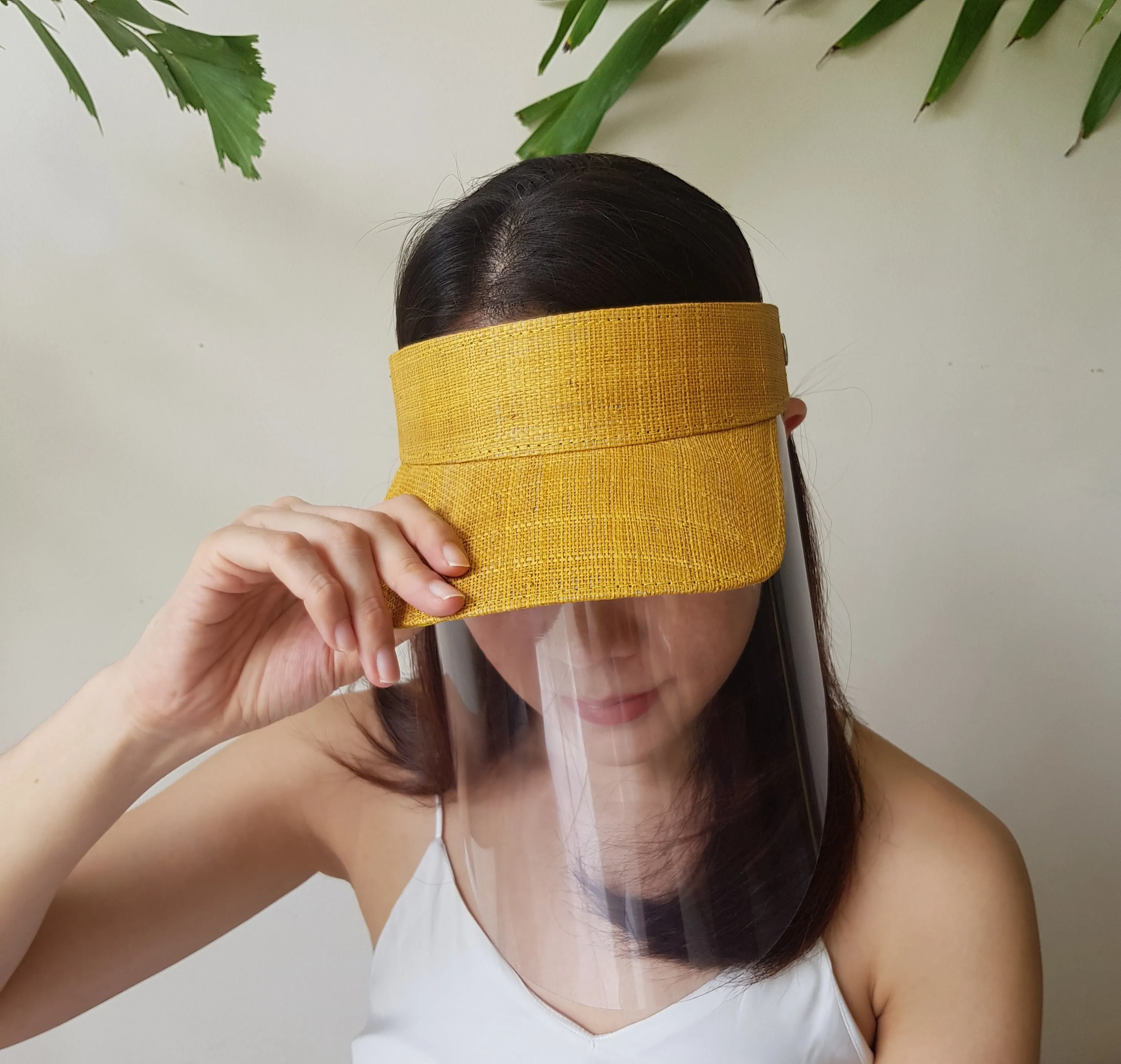 Raffia Visor   Face Shield (Mustard)