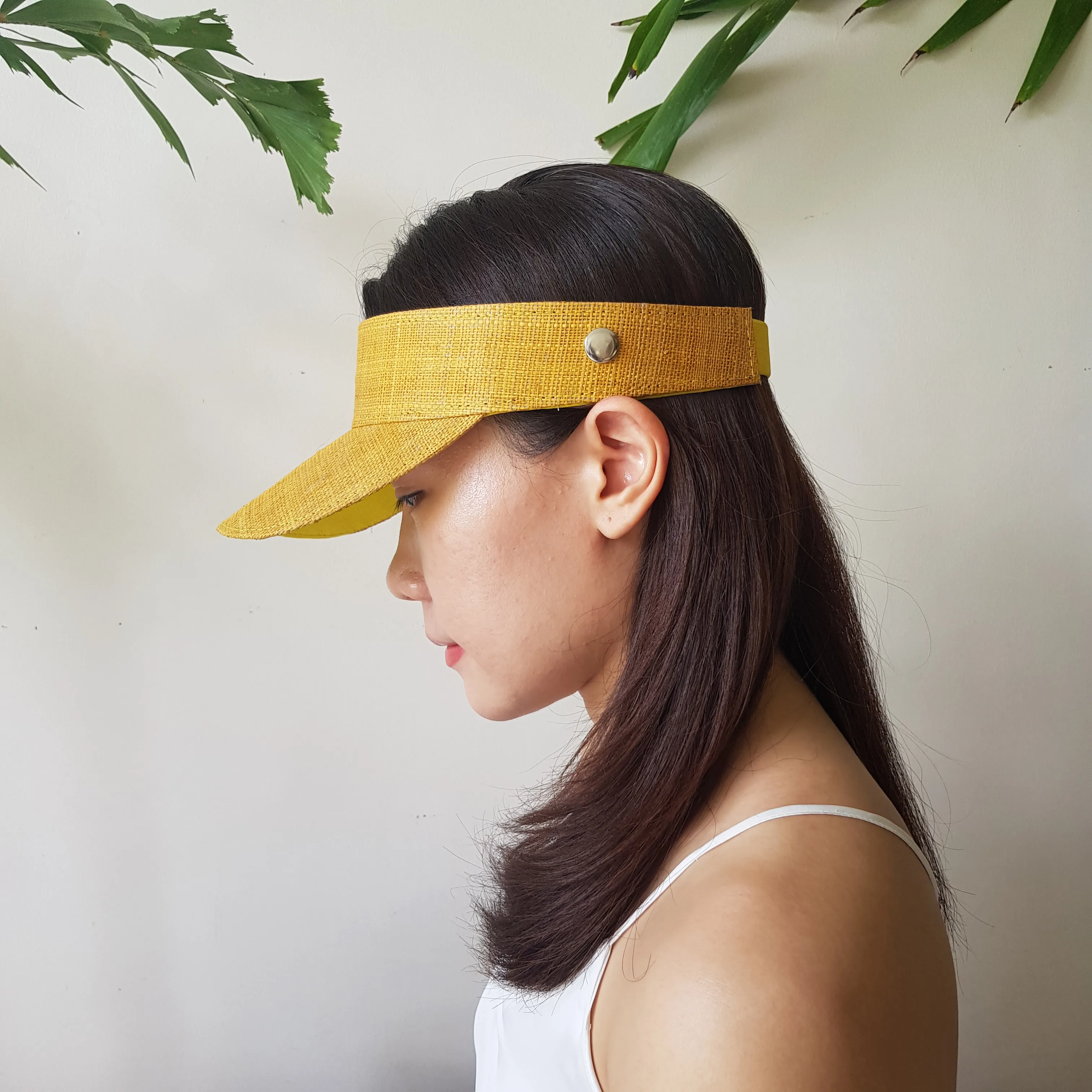 Raffia Visor   Face Shield (Mustard)