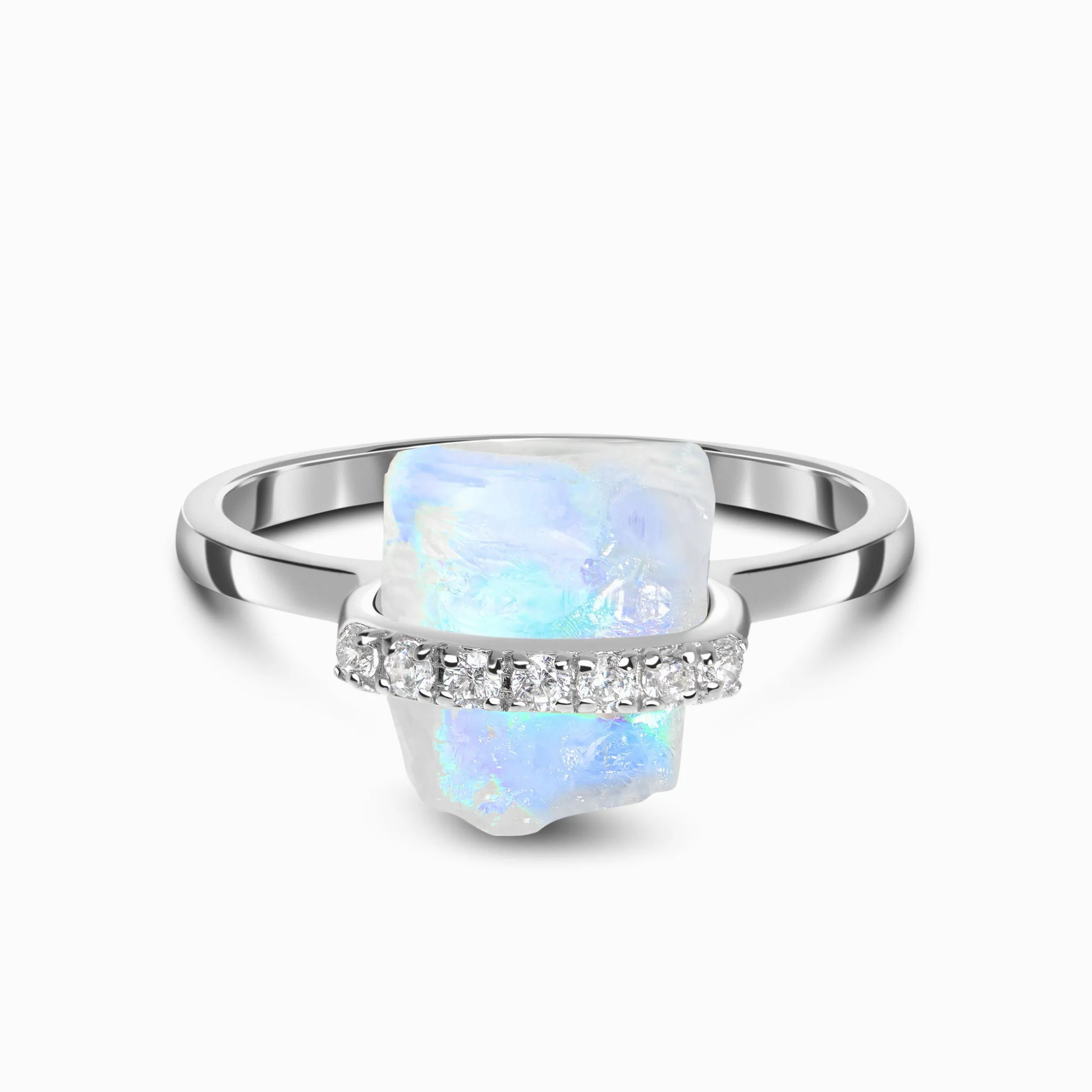 Raw Crystal Ring - Sassy Moonstone