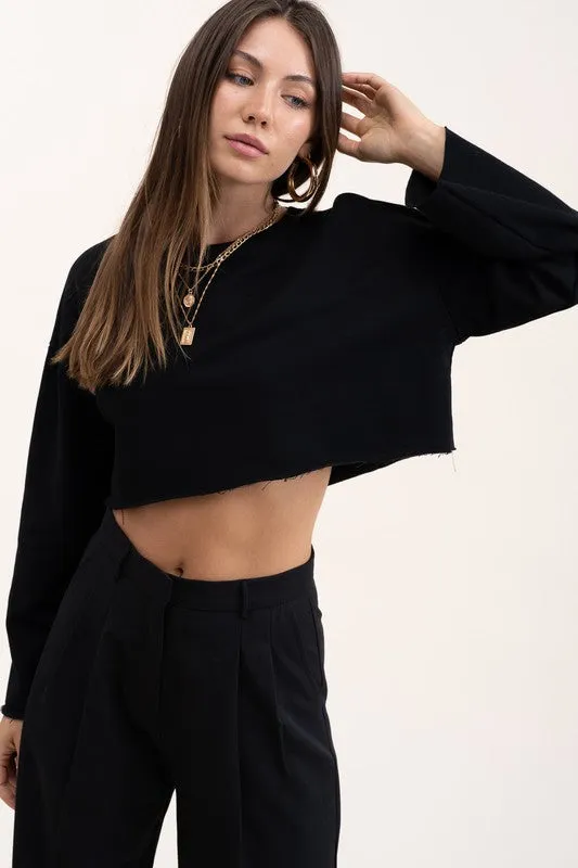 Raw French Terry Crop Top by MIMOSA