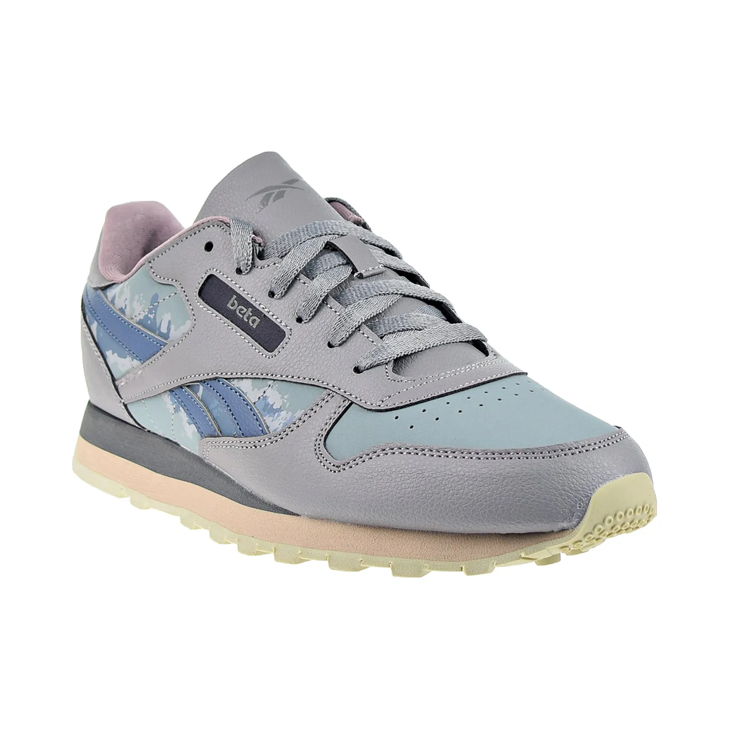 Reebok Jurassic World Classic Leather Big Kids' Shoes Pure Grey 5-Teal Fog