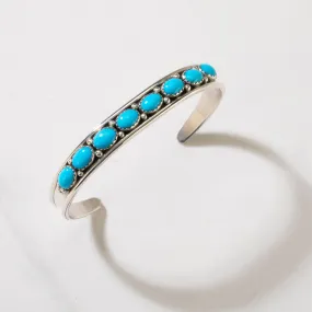 Russell Sam Navajo Sleeping Beauty Turquoise USA Native American Made 925 Sterling Silver Cuff