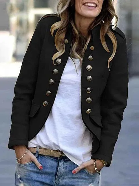 Sophisticated Black Long Sleeve Jacket for Women