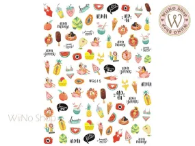 Summer Vacation Adhesive Nail Art Sticker - 1 pc (WG615)