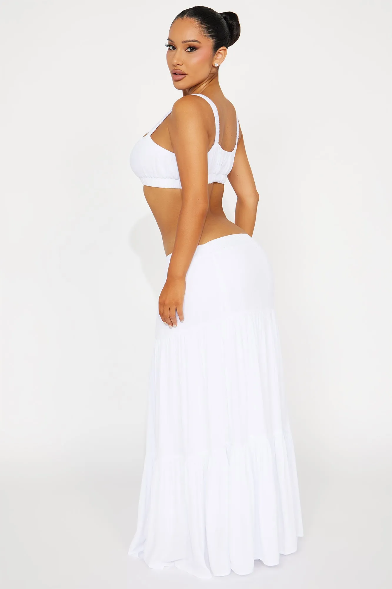 Sunset Stroll Gauze Skirt Set - White