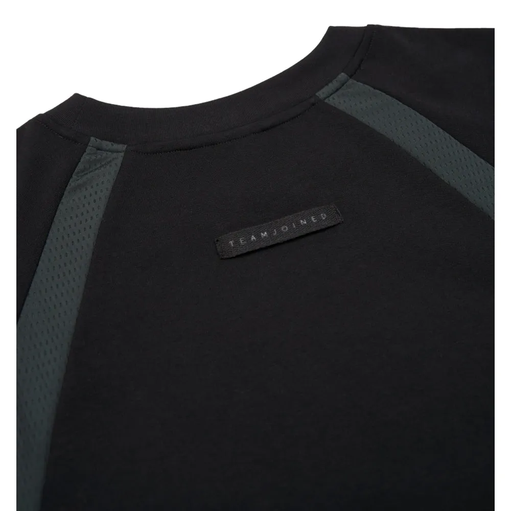 TEAMJOINED JOINED URBAN MESH PANELED RAGLAN EXTRA-OVERSIZED-BLACK