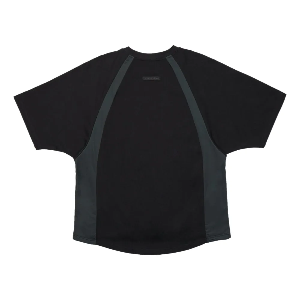 TEAMJOINED JOINED URBAN MESH PANELED RAGLAN EXTRA-OVERSIZED-BLACK