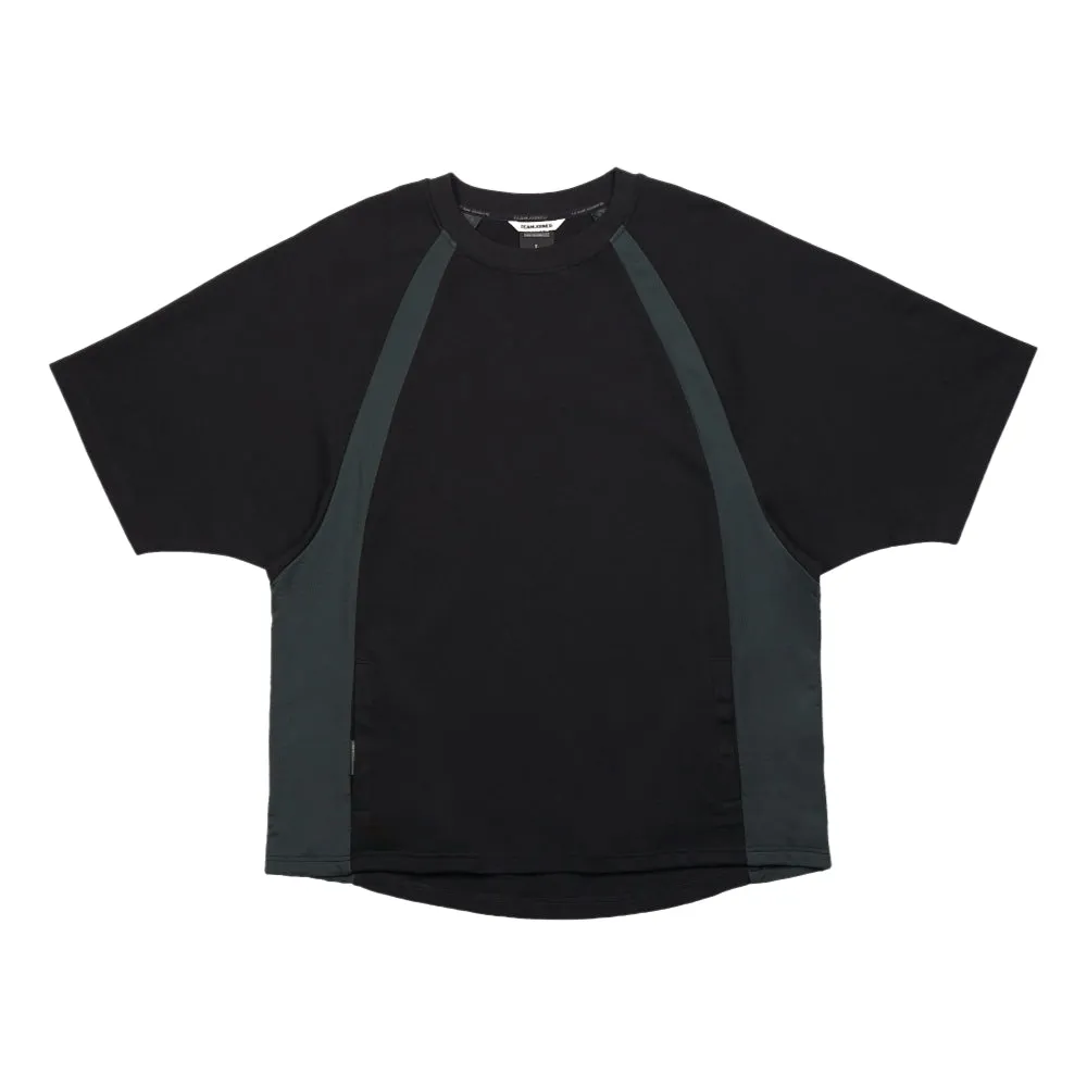 TEAMJOINED JOINED URBAN MESH PANELED RAGLAN EXTRA-OVERSIZED-BLACK