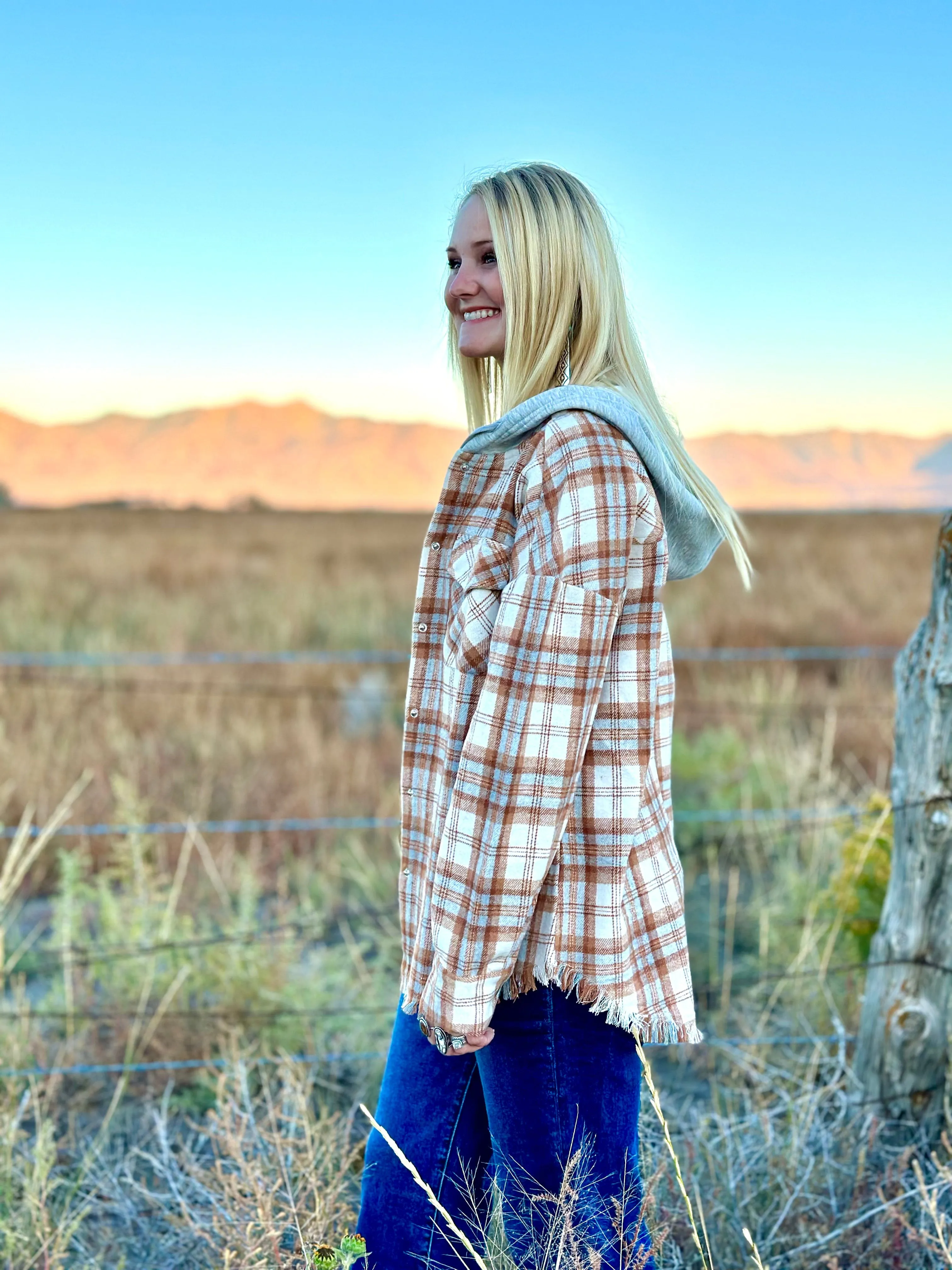 The Pensacola Plaid Hoodie Shacket