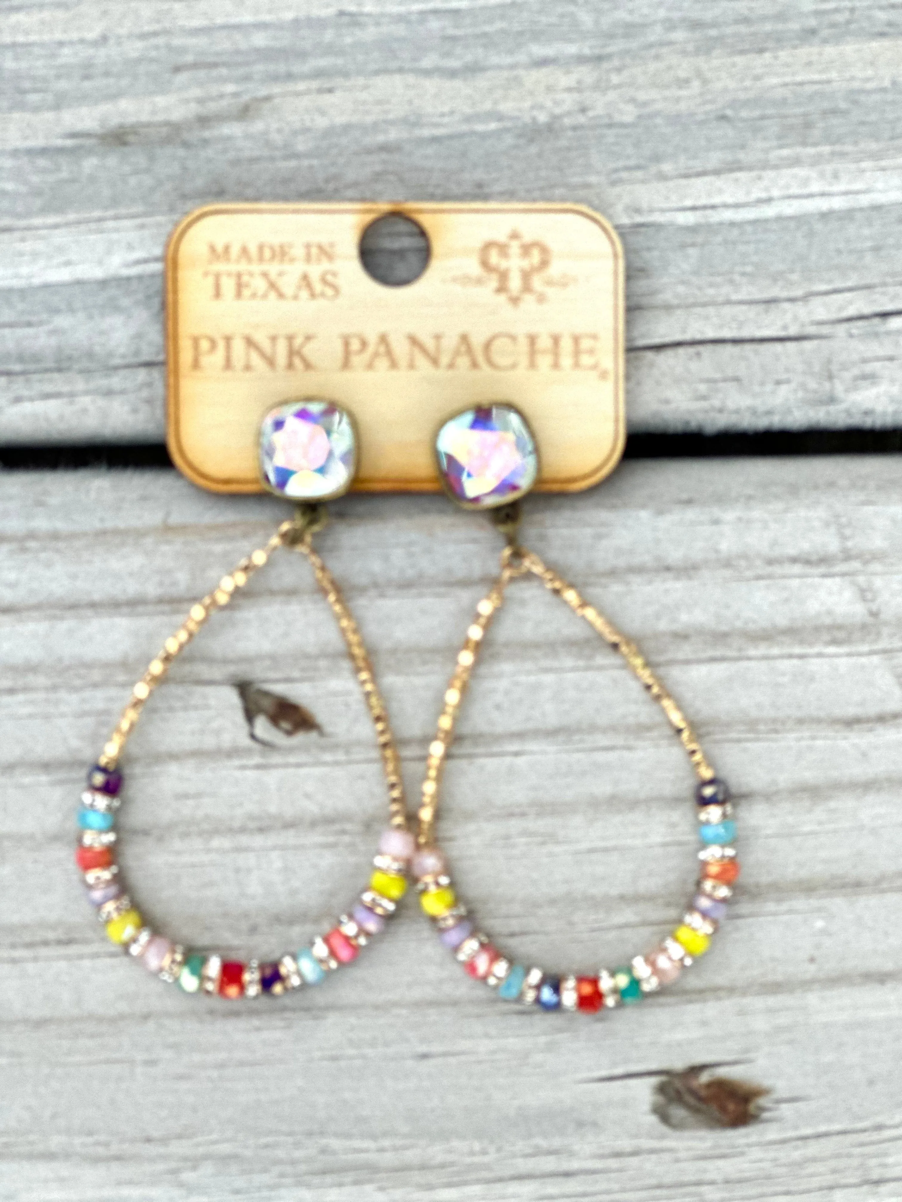 The Pink Panache Multi Gold Sparkle Earring