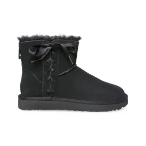 UGG Classic Lace Mini Black Boots - Women's