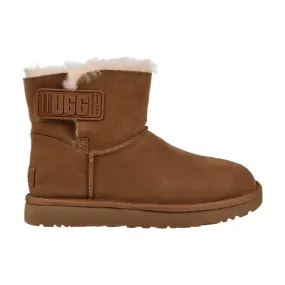 Ugg Mini Bailey Logo Strap Women's Boots Chestnut