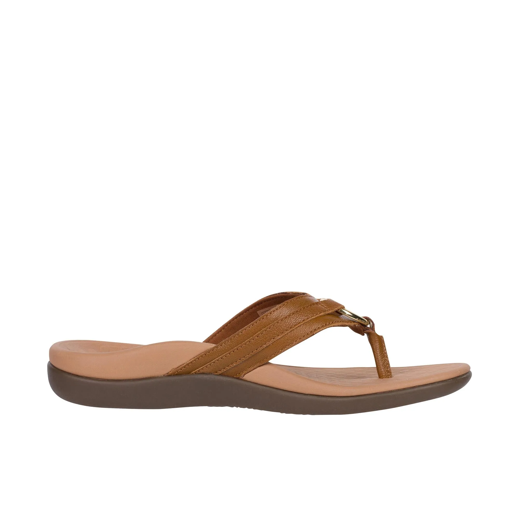 Vionic Womens Tide Aloe Toe Post Sandal Mocha