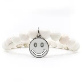 White Enamel Smiley Face Bracelet