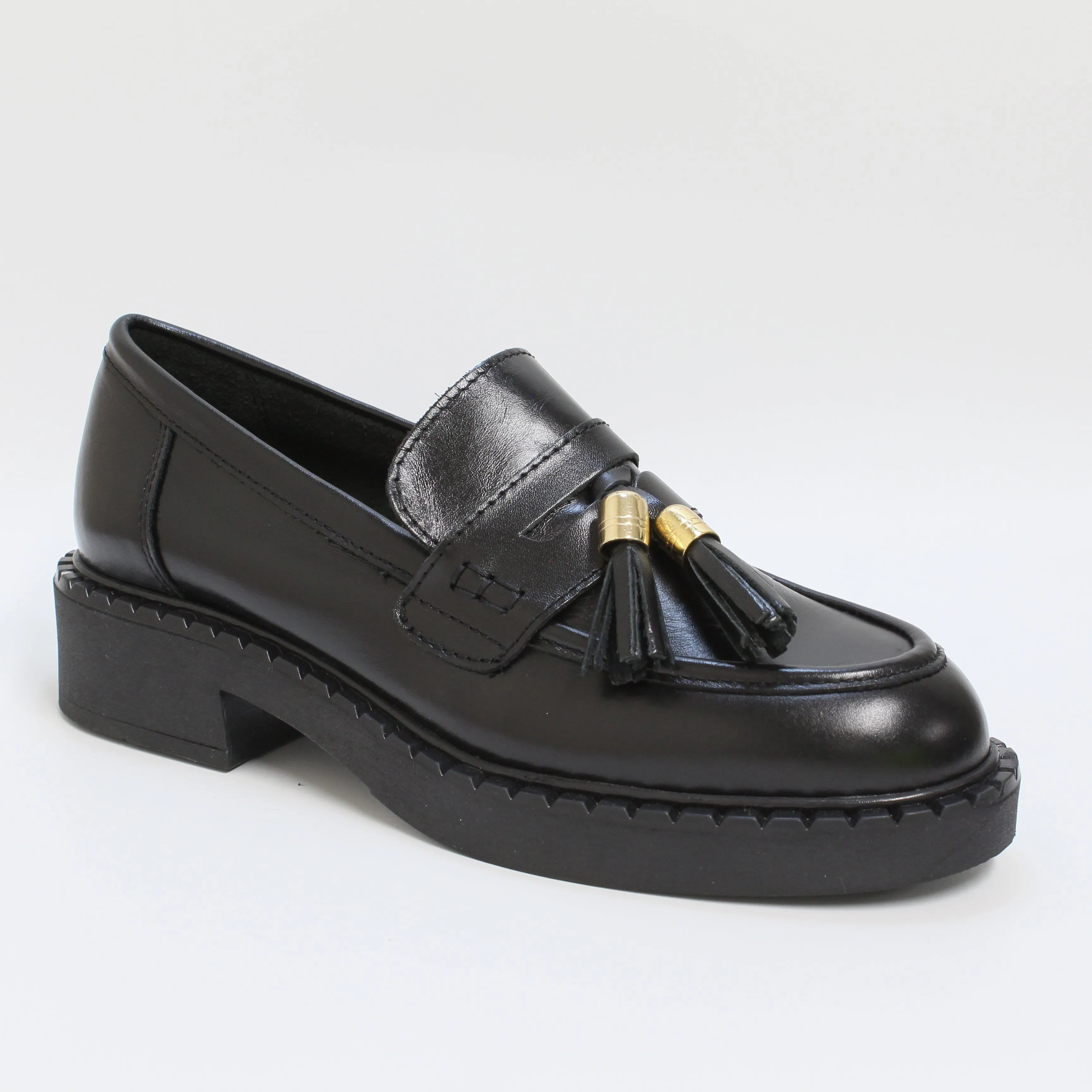 Womens Office Fable Chunky Loafers Black Leather