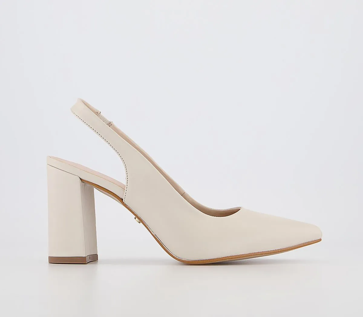 Womens Office Manhattan Slingback Point Courts Off White Leather