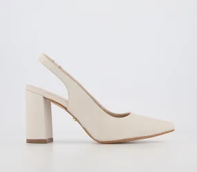 Womens Office Manhattan Slingback Point Courts Off White Leather